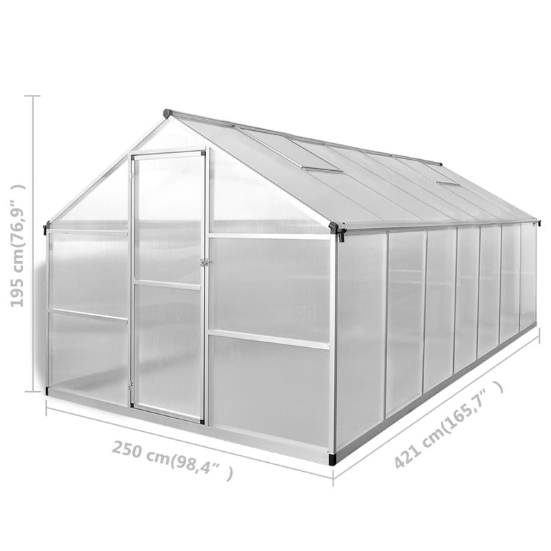 Serre l 16,77 po x P 71,7 po Spacek, H 76,9 po x l 98,4 po x P 165,7 po