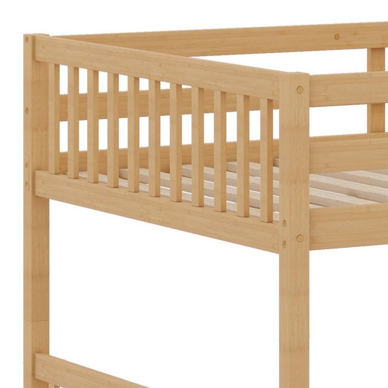 Lit superposé en bois peu encombrant au design gigogne et convertible, Chêne blanc