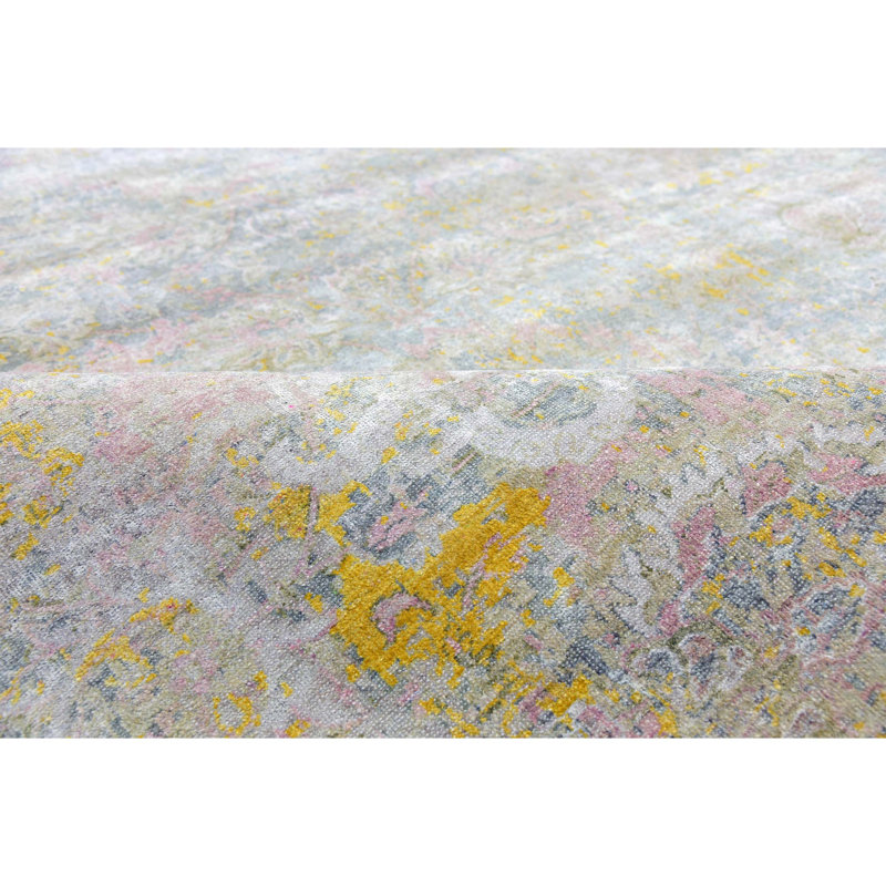 Abstract Area Rug in Gold And Multi, Rectangle 12' x 15'