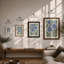 Blue Flowers in Motion Botanical - Framed Print-813307212-813307209