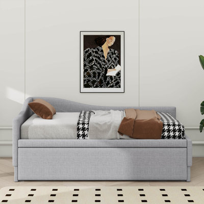 L-Shaped Twin-Sized Daybed With Pop-Up Trundle Bed Design