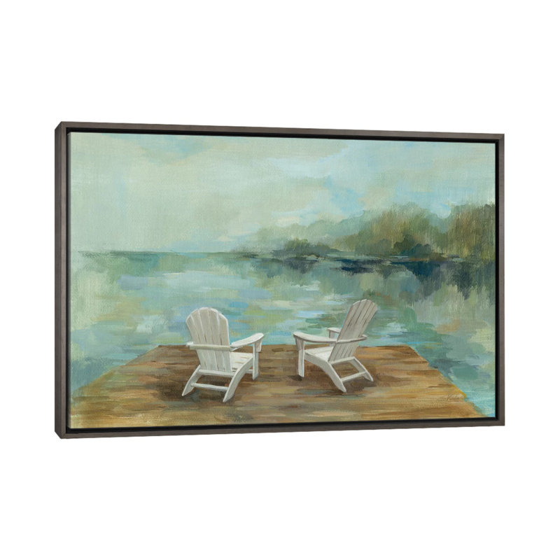 «Lakeside Retreat I No Wood» par Silvia Vassileva - reproduction d'art, H 32 po x l 48 po x P 1,5 po, Pas de tapis