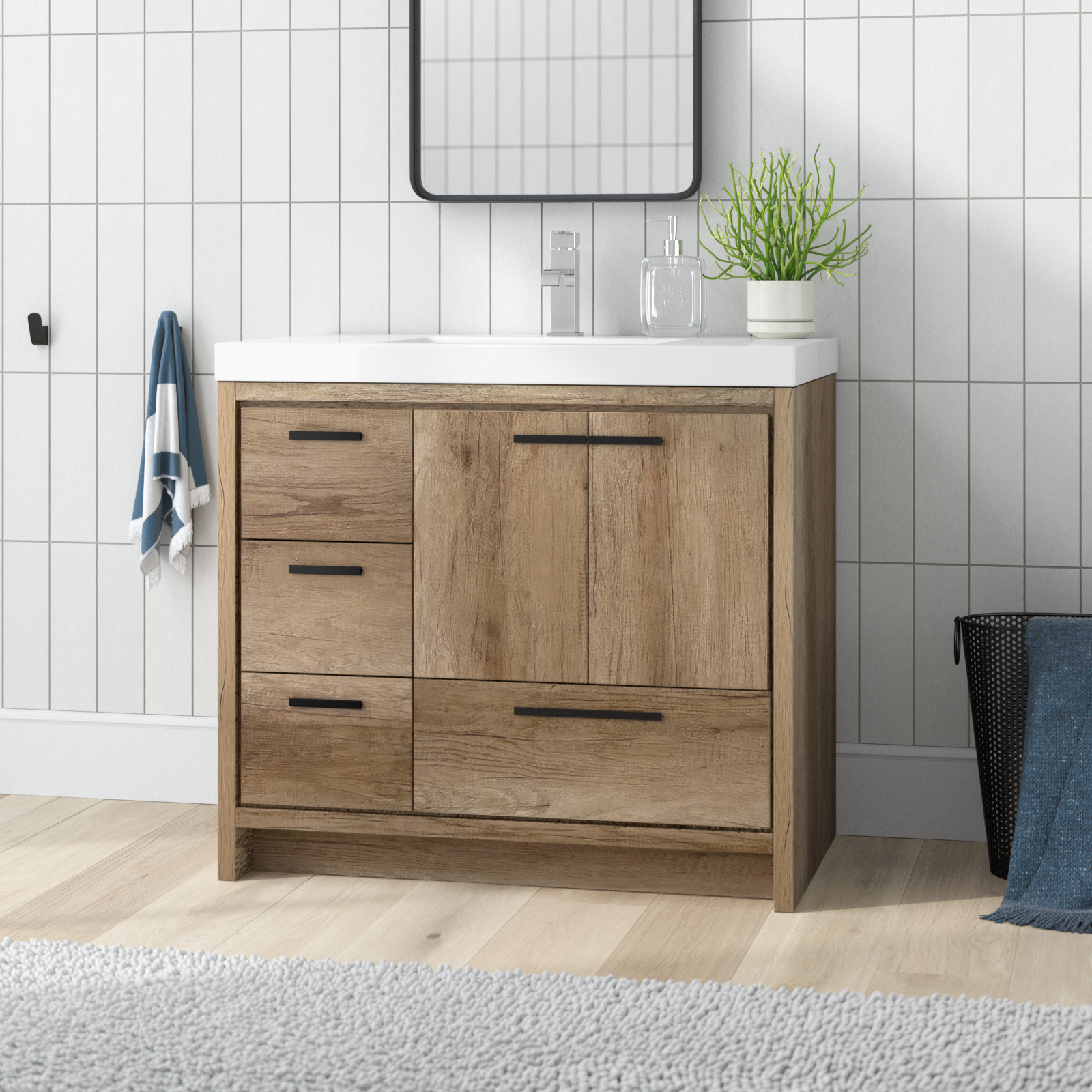 Zipcode Design™ Albers 36'' Single Bathroom Vanity with Resin Top