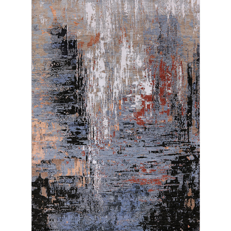 Tapis brun / bleu / noir Brooktrails, Rond 3 pi