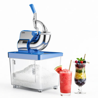 Commercial Ice Crusher ,661 Lbs/H 300W Electric Snow Cone Maker Shaved Machine  , 8.98 Gal Hopper, 4 Stainless Bladesm,Blue