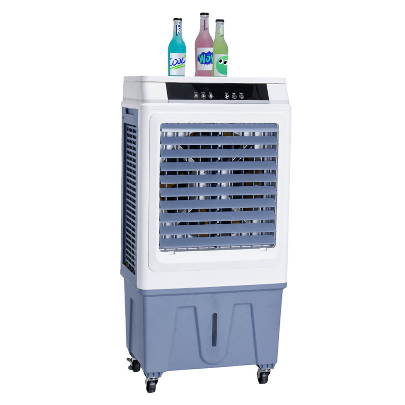 Refroidisseur d'air par évaporation 3100 CFM avec réservoir d'eau de 9 gallons, refroidisseur de marais extérieur portable avec télécommande et glacières pour patio