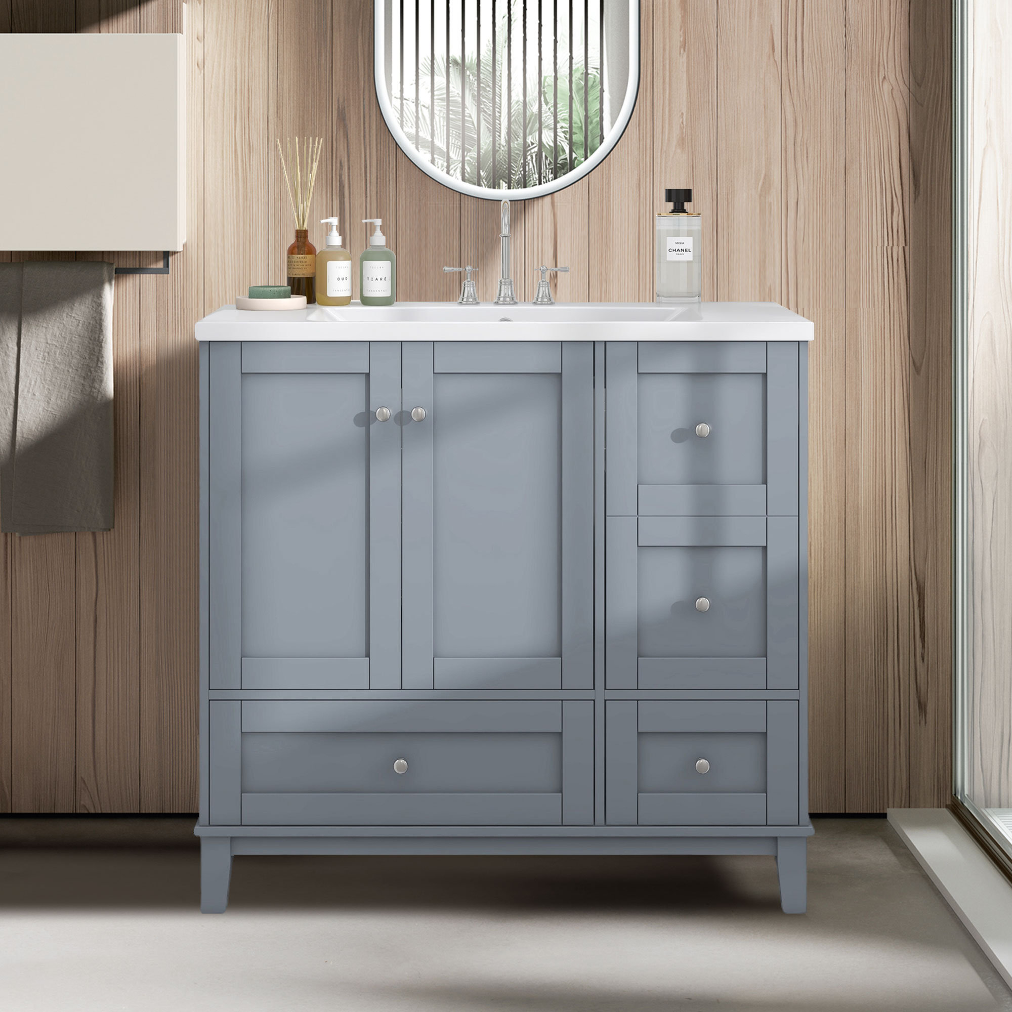 Winston Porter Khadyn 36 Free Standing Single Bathroom Vanity With