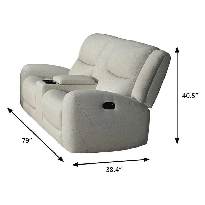79" W Transitional Loveseat, Beige