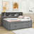 Pirley Wood Full Daybed with 2 Bedside Cabinets, Upper Shelves and 4 Drawers-728710654