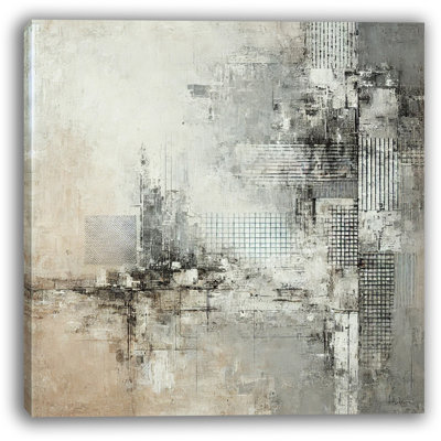 «Neutral Grid», reproduction d'art sur toile abstraite