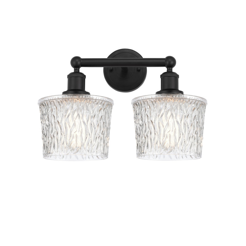 2 - Light Dimmable Vanity Light, Matte Black, 12" H x 34.5" W x 8.25" D