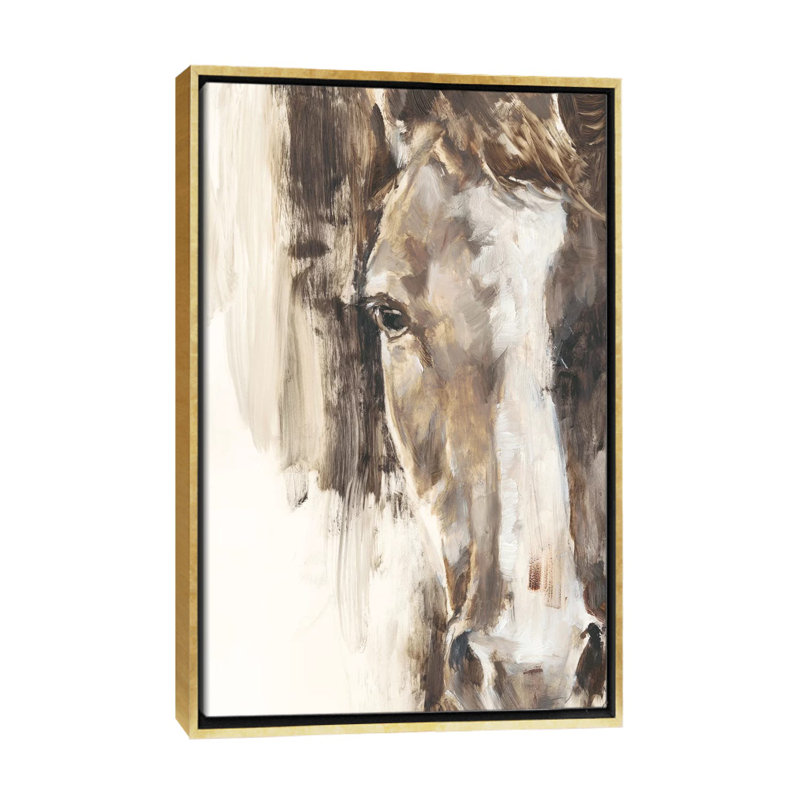 «Crroped Equine Study I» par Ethan Harper - reproduction d'art, H 26 po x l 18 po x 1,5 po, Toile encadrée d'or, Pas de tapis