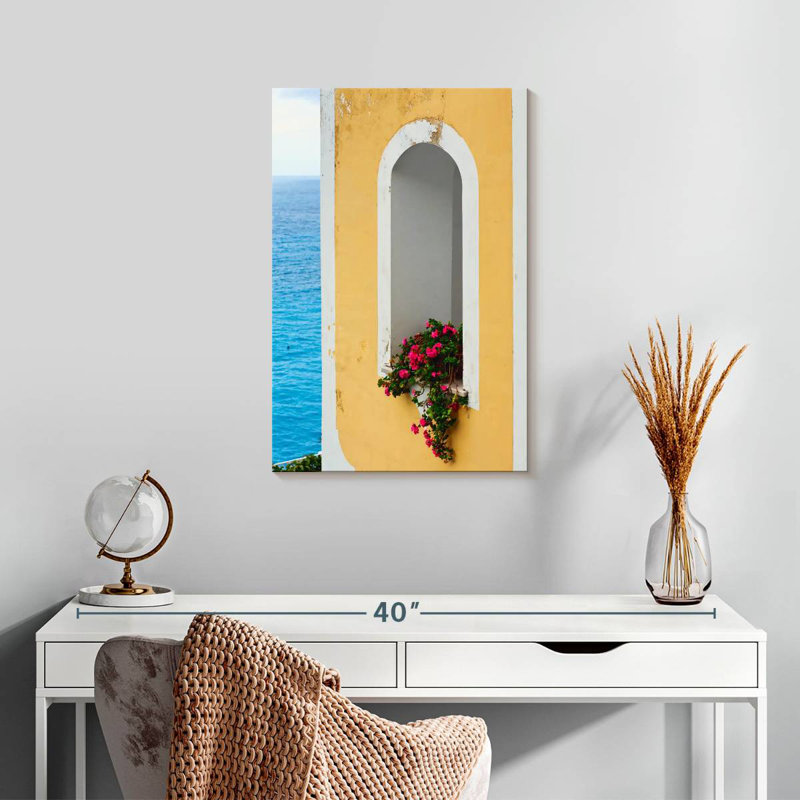 Aime Floral Mediterranean Window, 24" H x 16" W
