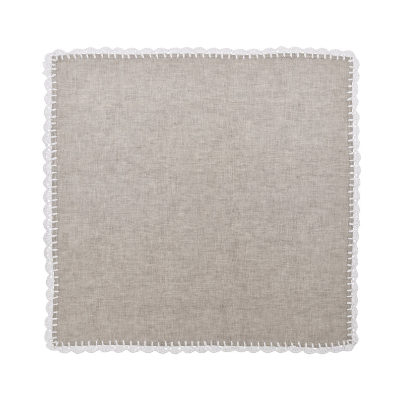 Shell Edge Napkin, Gray/White