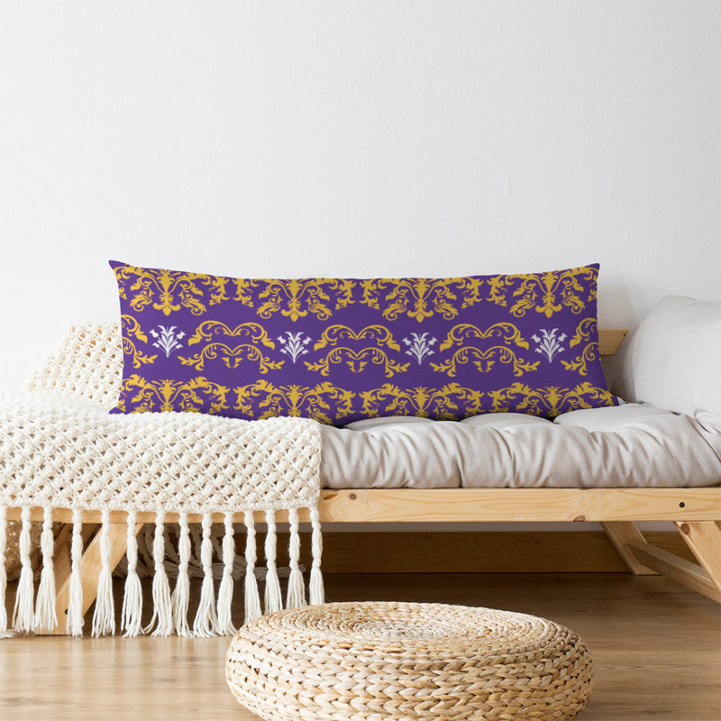 Polyester Medium Pillow, Microfiber, Purple/Yellow/White