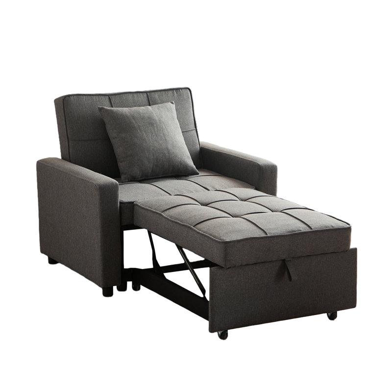 Fauteuil convertible simple 35,6 po 3-en-1, Gris foncé