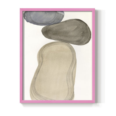 River Rocks Contour I, reproduction encadrée - bois massif