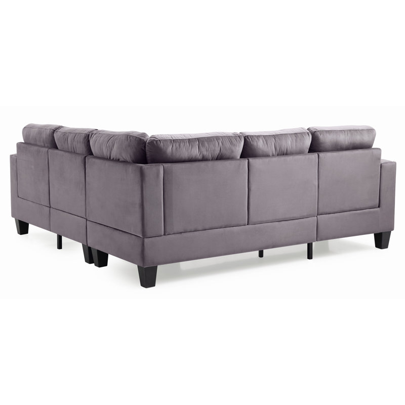 Canapé modulaire 3 pièces Rizumi, Velours gris