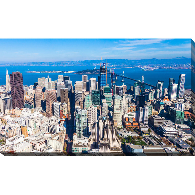 « satellite view of san francisco », reproduction de photo sur toile tendue, H 24 po x l 40 po x P 1 po