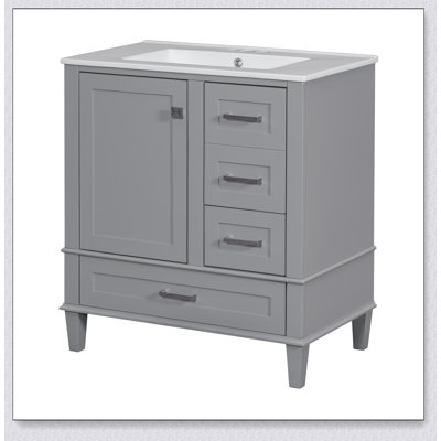 30" Bathroom Vanity Modern Bathroom Cabinet with Sink Combo Set