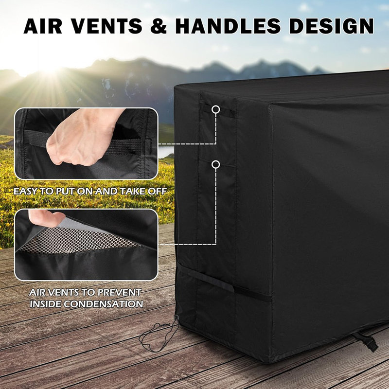 Patio High Top Dining Set Cover, Outdoor Table And Chairs Cover For 5-Piece Bar Height Rattan Set/Patio Bar Height Wicker Furniture For 4