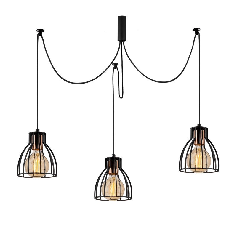 Luminaire suspendu géométrique unique à 3 lumières Crewkerne