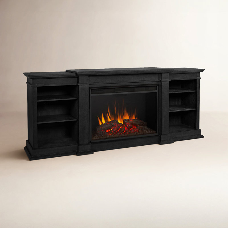 Eliot Grand 81'' TV Stand with Electric Fireplace, Black