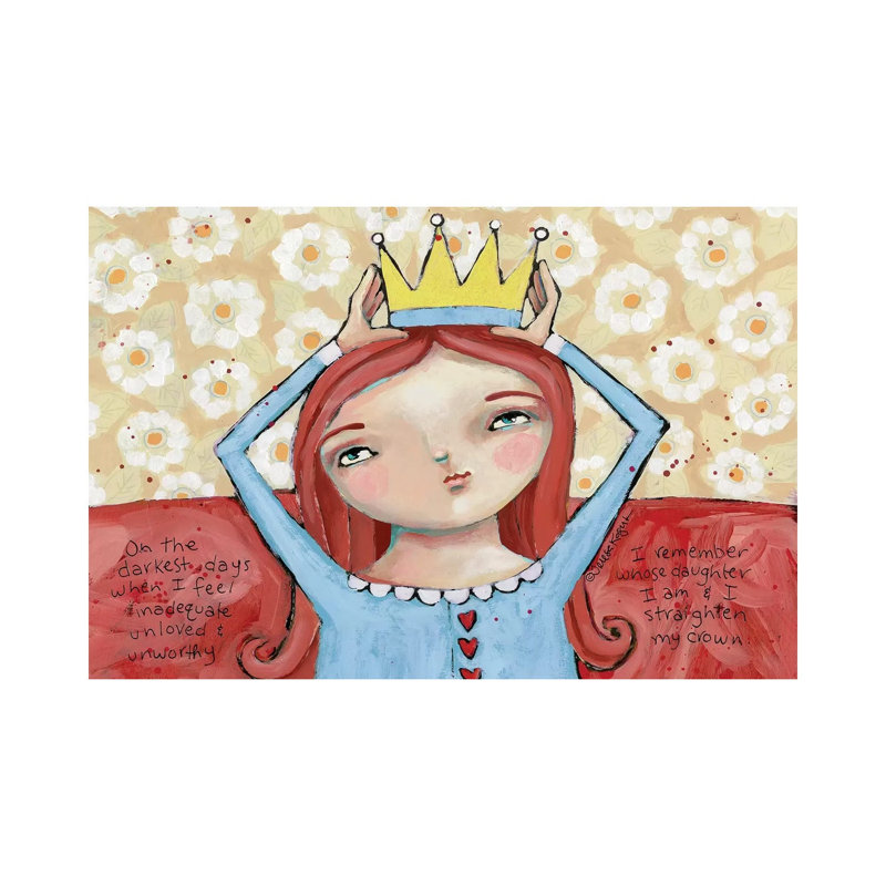 Straighten Your Crown Redhead by Teresa Kogut - Print on Canvas, 20.32cm H x 30.48cm W x 1.91cm D, Wrapped Canvas