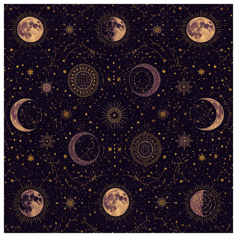 Celestial Moon Phases Comforter, Twin