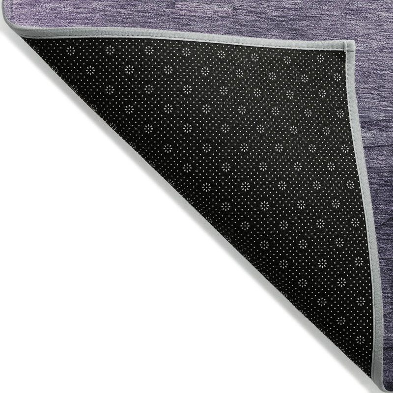 Lavender and Gray Synthetic Flat Woven Washable Rug 5' x 7'