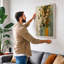 Yellow Blooms in Gold Botanical - Wrapped Canvas-894839724-894839727