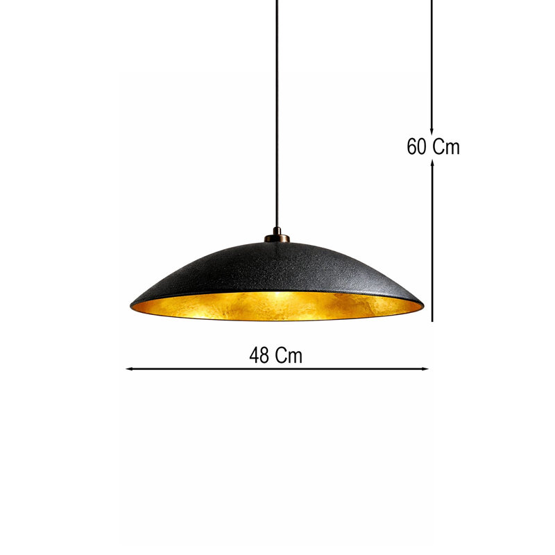 Lustre, H 20,47 po x l 20,47 po x P 9,06 po, Black, Noir, 1 niveau, Une lumière, 133 V