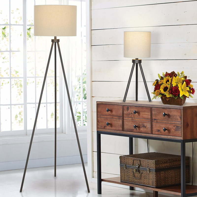 Byas 58'' Black Tripod Floor Lamp