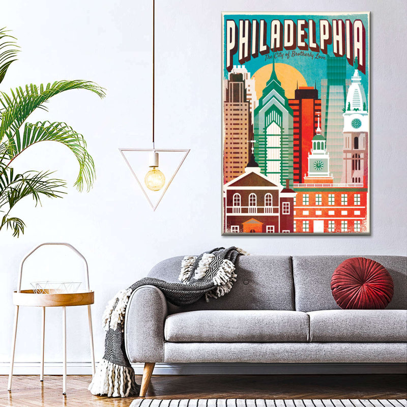 «Philadelphia Brotherly Love» sur impression sur toile, H 30 po x l 20 po x P 1,25 po