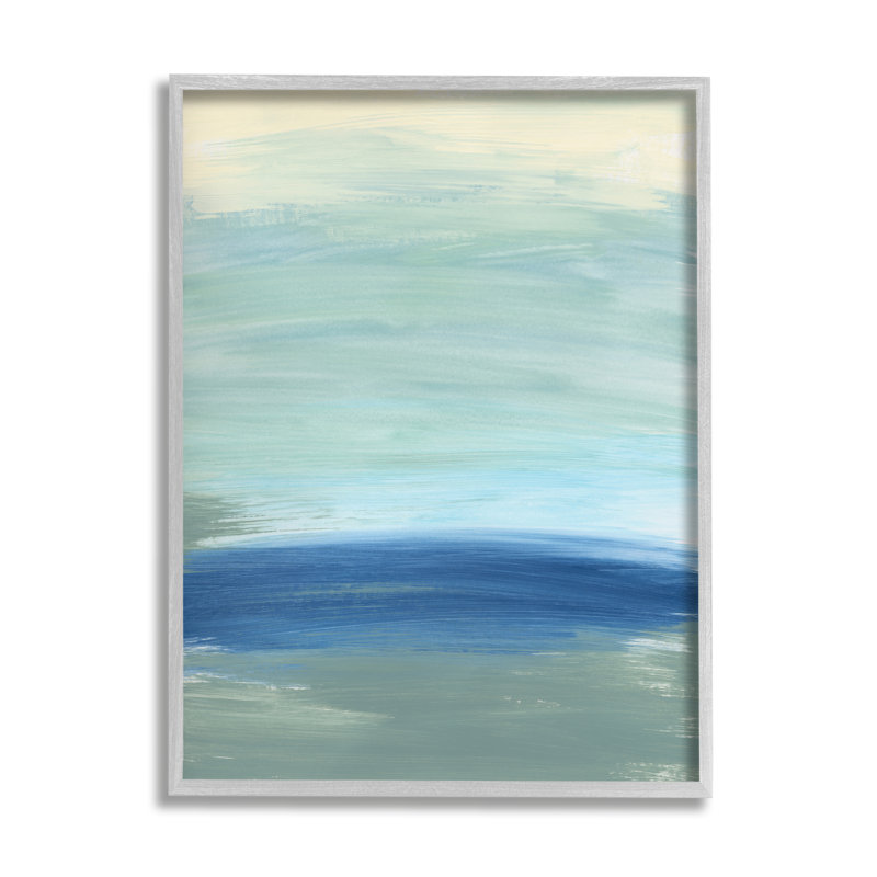 Vague nautique, inspiration, vagues bleues fluides - Peinture, H 30 po x l 24 po, Estampe numérique Farmhouse