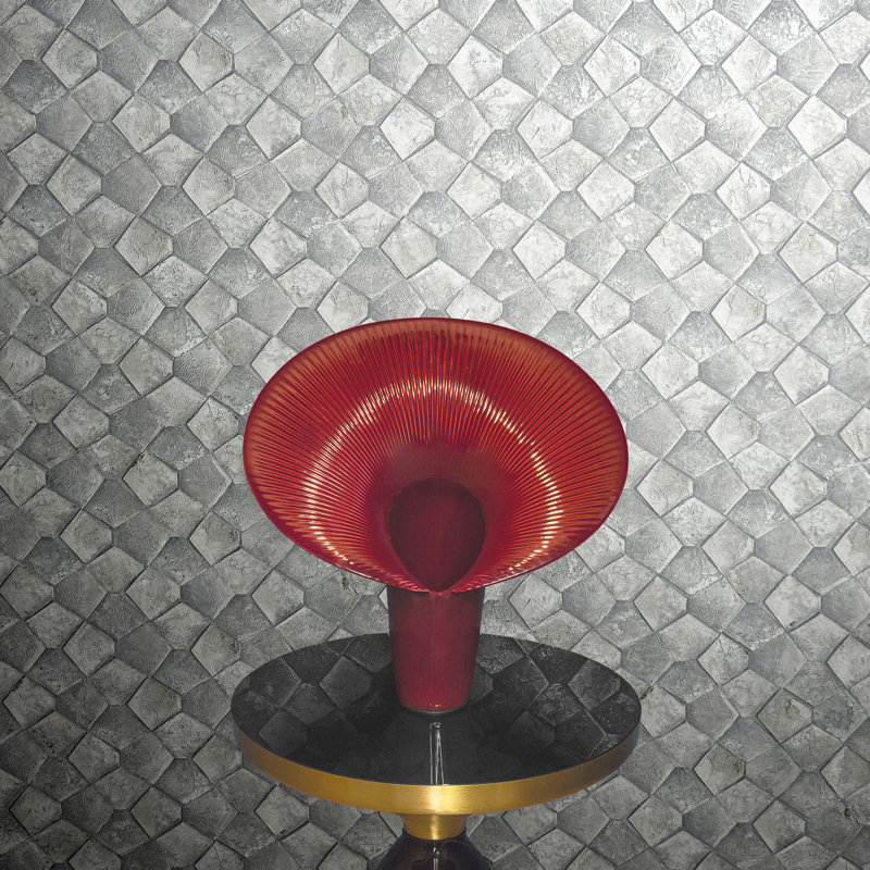 Eclectic 33cm x 70cm Wallpaper Roll, Silver