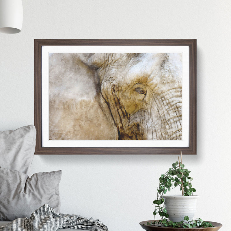 Elephant Vol.5 - Picture Frame Graphic Art, Walnut Framed, 48cm H x 65cm W x 2cm D