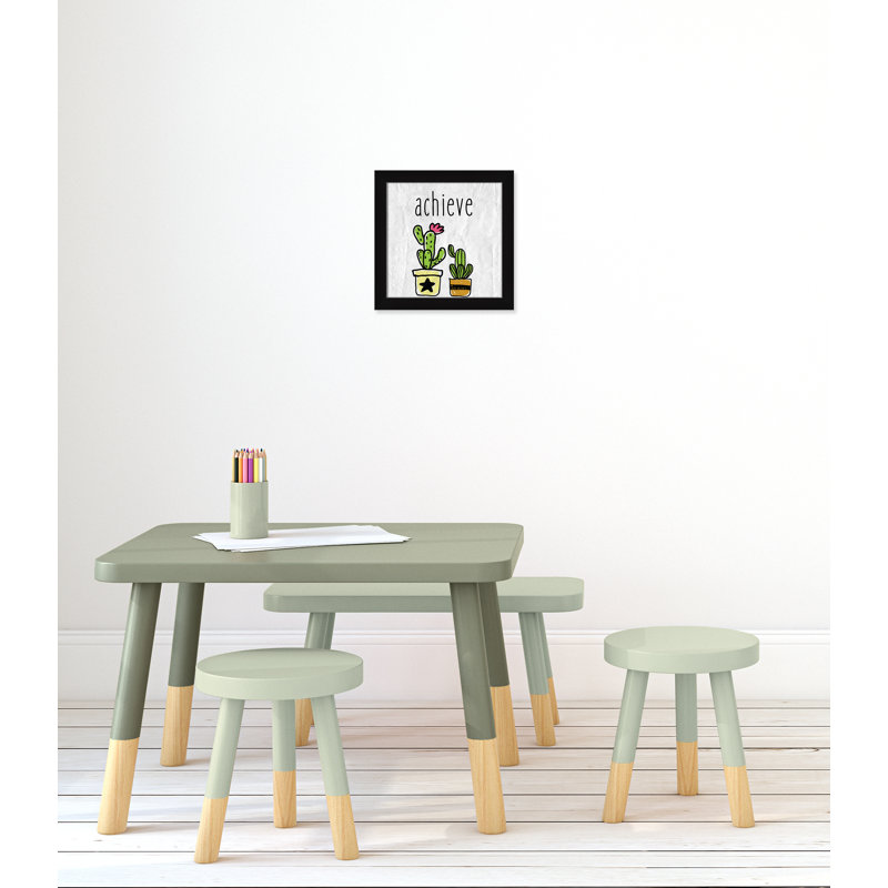 Impression sur papier Cacti C, Encadré plat noir, H 12 po x l 12 po x P 0,6 po