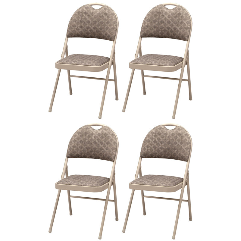 Red Barrel Studio® Sudden Comfort Zuni Fabric Double Padded High Back Folding Chair (Set of 4)