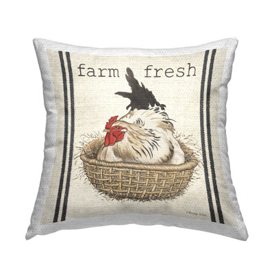 Farm Fresh Country Hen Outdoor Printed Pillow by Gwendolyn Babbitt Holstein
