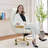 Kinnls Cellier Massage Office Chair, Modern Genuine Leather Executive Chairs for Office Desks, Ergonomic Office Recliner Chairs, Adjustable Height Tilt Lock, White-101602212