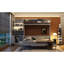 Grand lit escamotable mural avec canapé, tablettes USB et luminaires, blanc (ancien SKU: LP000764AAK)