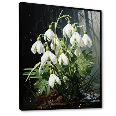 «Realistic Snowdrops Forest Chills II - Snowdrops», art mural sur toile