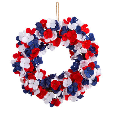 Faux Hydrangea 18'' Wreath