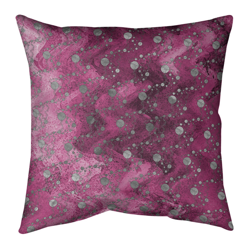 Housse et insert de coussin carré Katelyn Elizabeth Planets Stars, H 14 po x l 14 po, Rose, Polyester / Bourre en polyester