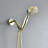 5 Spray Mode Handheld Shower - Polished Golden, Good Heat Resistance, Adjustable Water Flow, Wall Mounted, Includes Hose And Arm Abs, Flow Force,-127233221