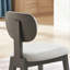Ensemble de 2 chaises de salle à manger rembourrées en tissu gris clair