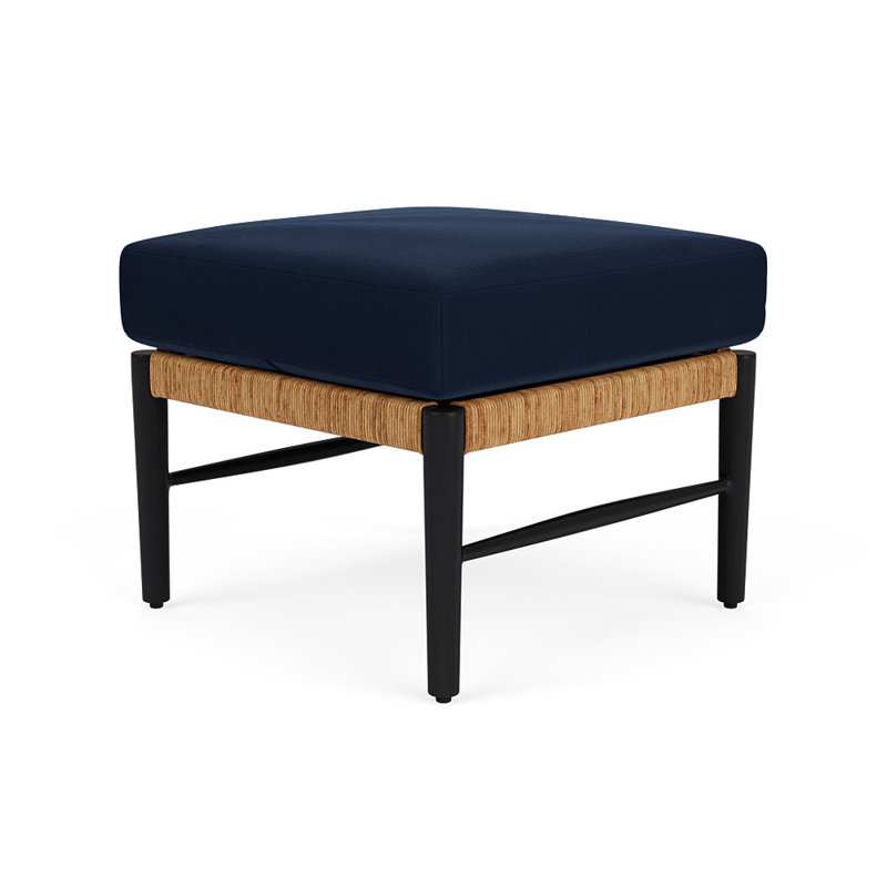 Galloway Outdoor Ottoman Patio Ottoman, Decorline Navy