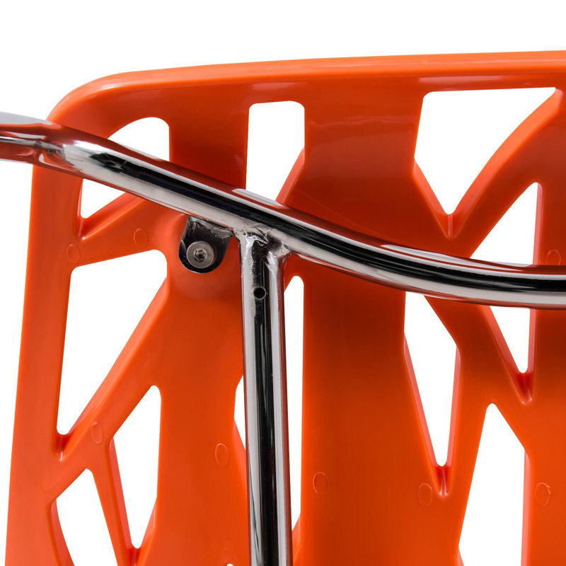 Chaise d'appoint avec pieds chromés, Orange