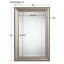  Miroir mural décoratif - H 36 po Cadre feuille d'argent champagne vieilli avec détails perlés et verre biseauté